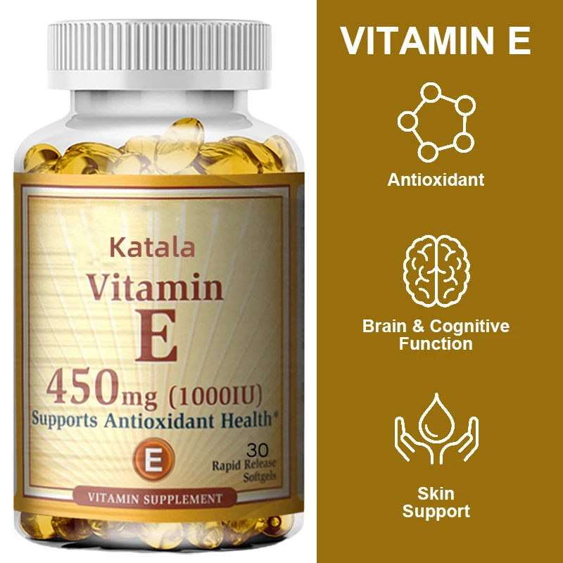 Bcuelov Vitamin E 1000 IU 450mg - for skin, hair, circulatory health, immune system support - antioxidant supplement