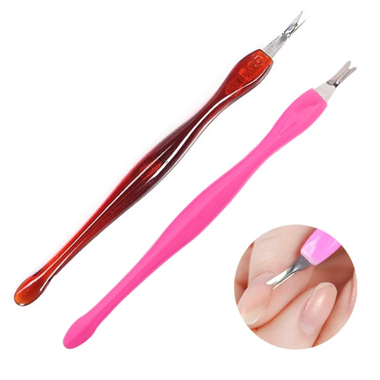 1PCS Dead Skin Remover Nail Art Fork Cuticle Remover Nipper Pusher Trimmer Stainless Steel Pedicure Nails Care Nail Tools