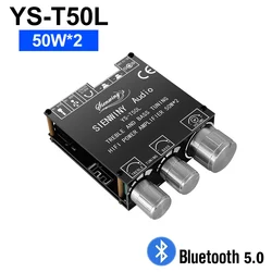 YS-T50L 50W*2 Bluetooth5.1 Amplifier HiFi 2.0 Channel Power Audio Stereo Subwoofer Digital Power Audio Amplifier Board AMP