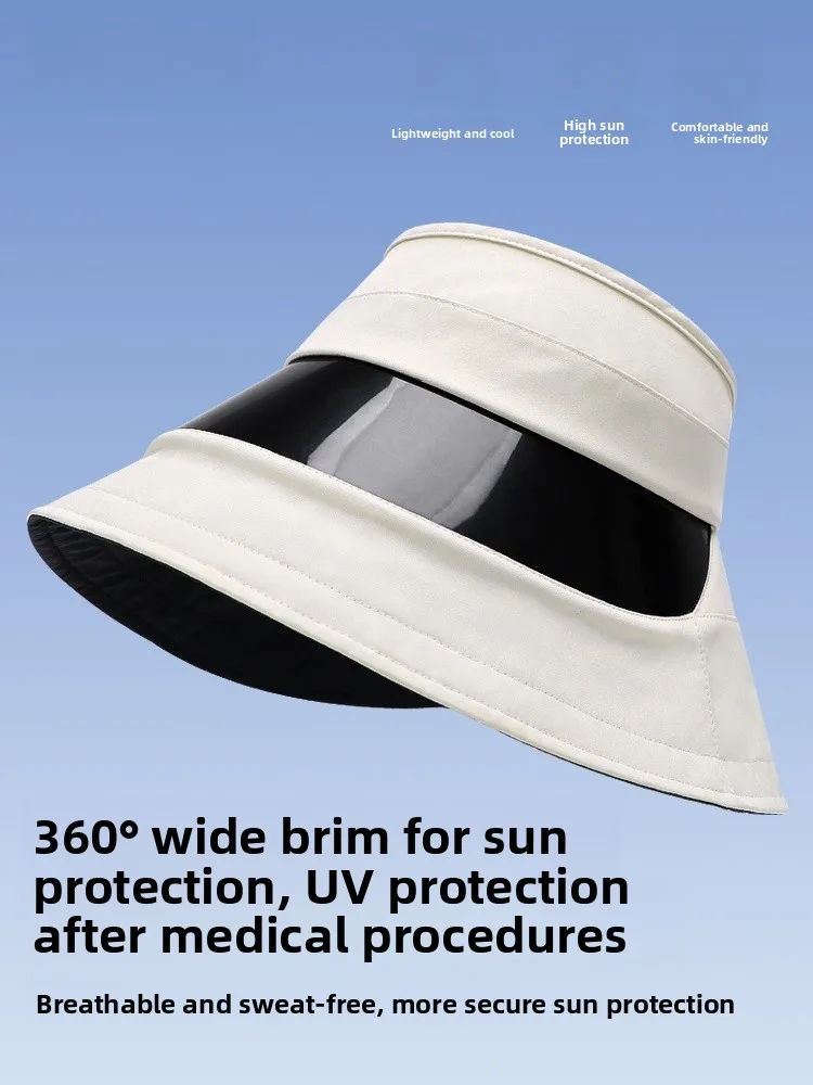 女性用術後用フルフェイスサンハット、通気性軽量サマーフィッシャーマンハット、超大型つばuvカットハット