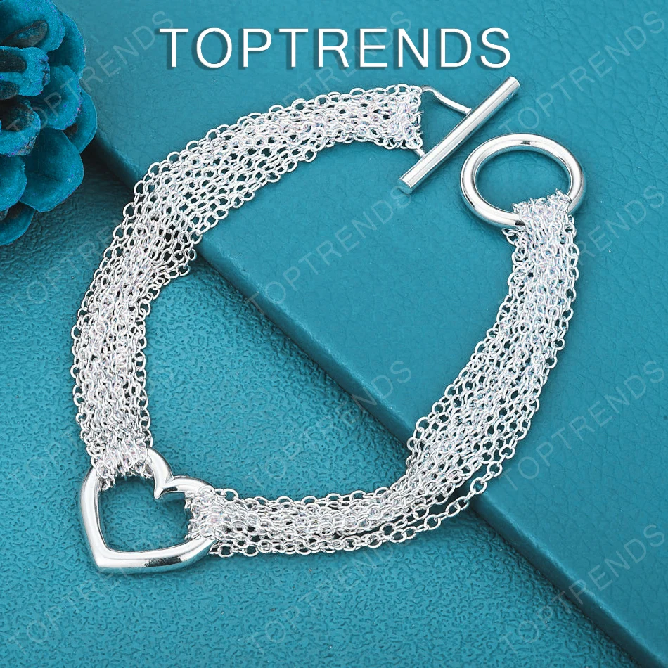 Beliebtes Armband aus 925er-Sterlingsilber mit hohlem Herz für Männer und Frauen, modischer, exquisiter Schmuck, Hochzeit, Valentinstag, Party-Geschenk