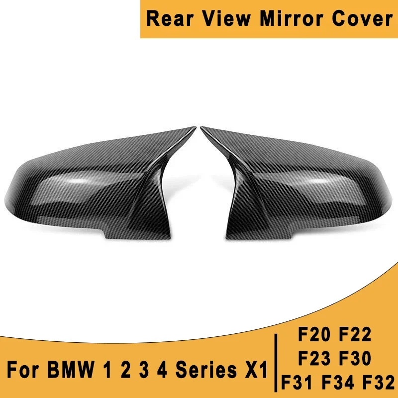 

For BMW 1 2 3 4 Series X1 F20 F22 F23 F30 F31 F32 F34 Car Rear View Mirror Cover ABS Replace Accessories (Carbon Fiber Pattern)