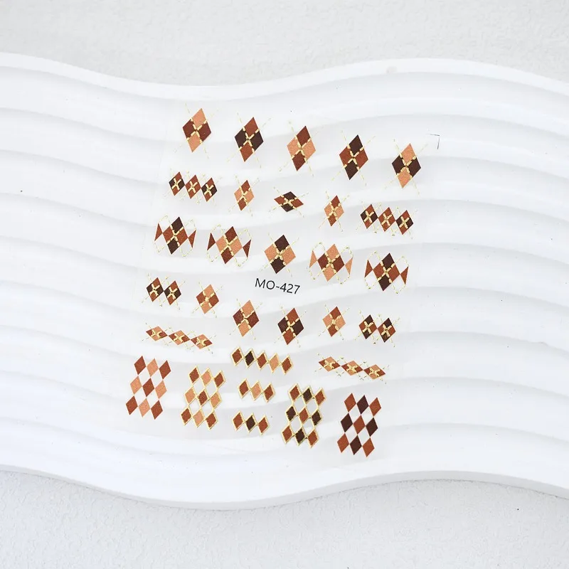 الرجعية الذهب لهجة منقوشة ملصقات الأظافر الخريف/الشتاء جمع ميلارد مسمار الشارات الكلاسيكية تنوعا الألوان مناسبة لجميع الأظافر