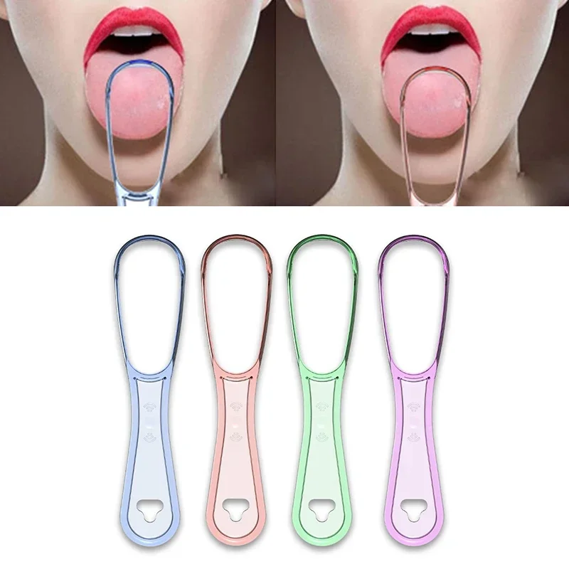 Tongue Scraper for Adult Reusable Tongue Cleaning Tool Food Grade Plastic Mouth Scraper Washable Oral Hygiene Care Appliances