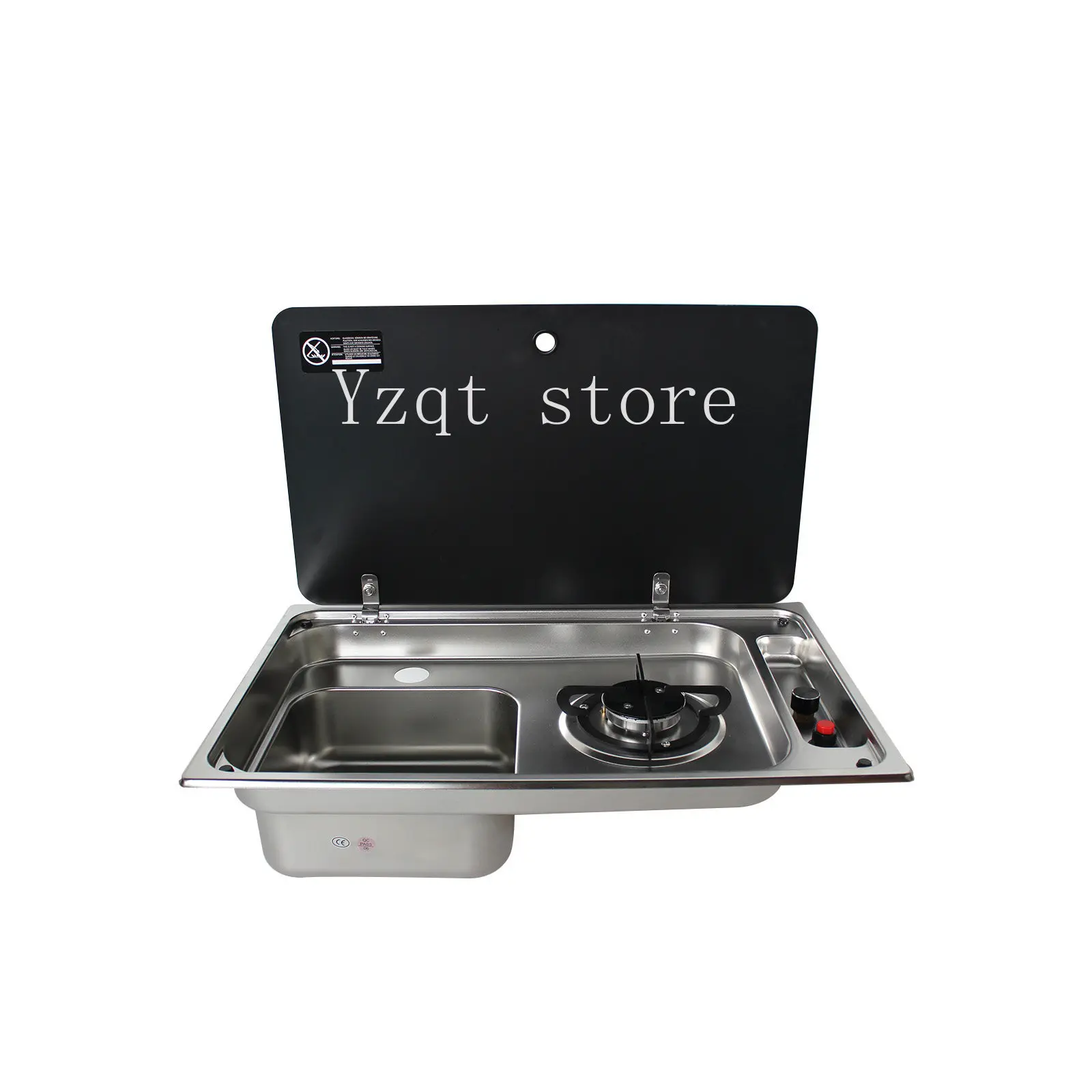 RV integrated gas sink induction cooker kitchen dishwashing basin multi-function liquefied gas stove double stove stainless