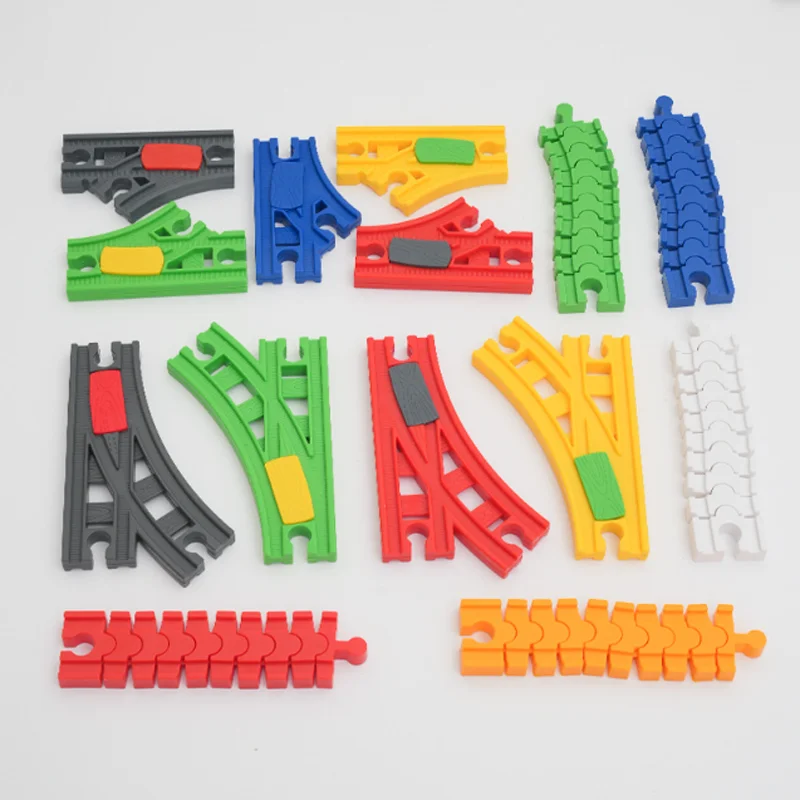 

Деревянная железнодорожная дорога, аксессуары, детали для сборки, игрушка для сцены, совместимая со всеми брендами деревянных игрушек-рейков