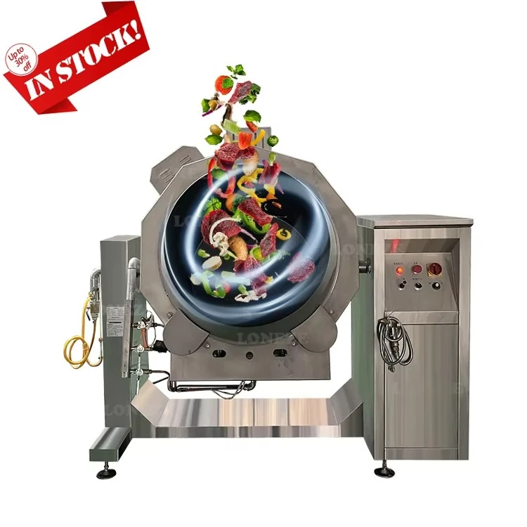 Commercial Gas Rotate Cooking Robot Machine Industrial Automatic Fried Rice Mixer for Central Kitchen Catering and Bulk Cooking