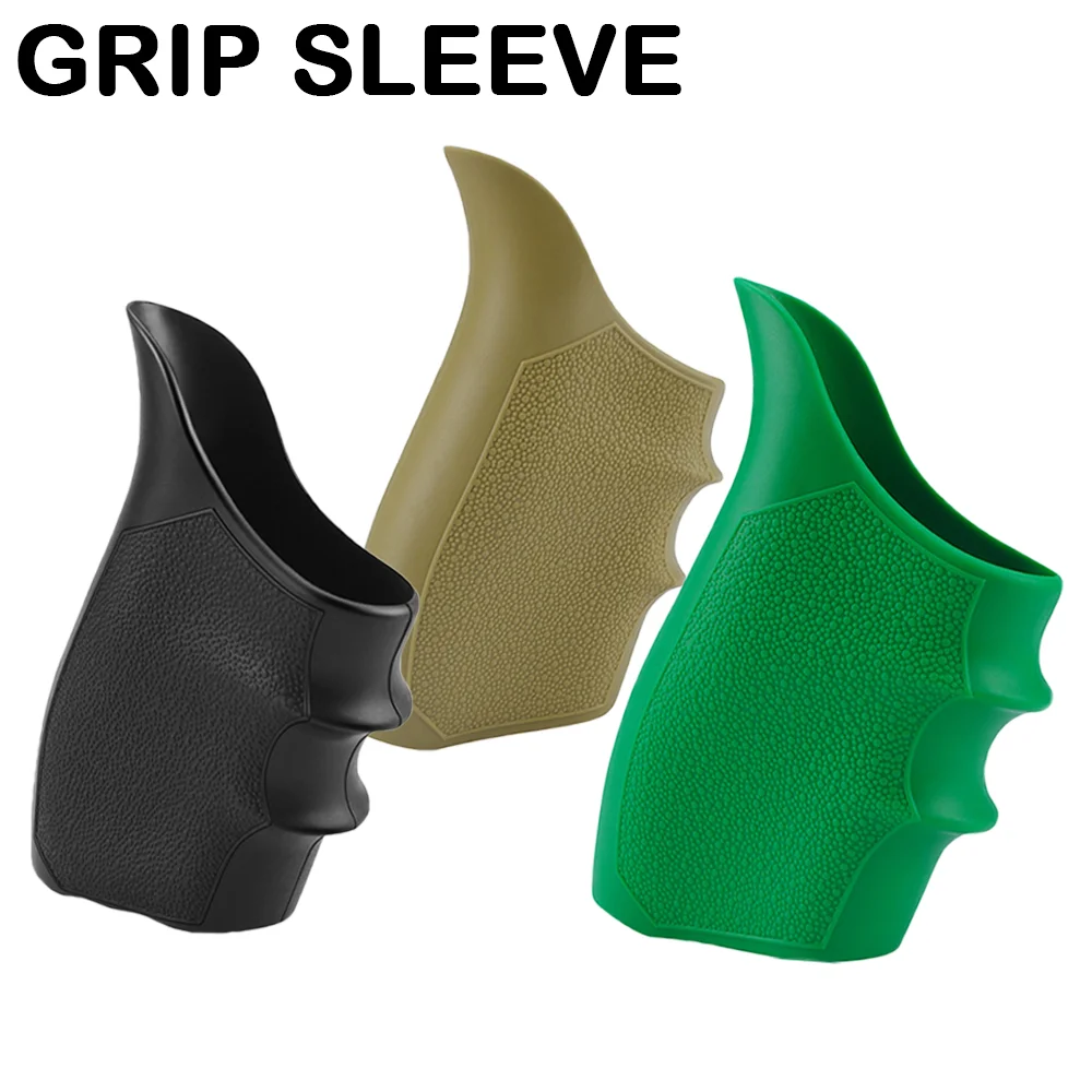 

Tactical Rubber Grip Sleeve Hunting Beavertail Grip Holster with Finger Grooves Shooting Non Slip Sleeve for G19 23 32 GEN1-2-5