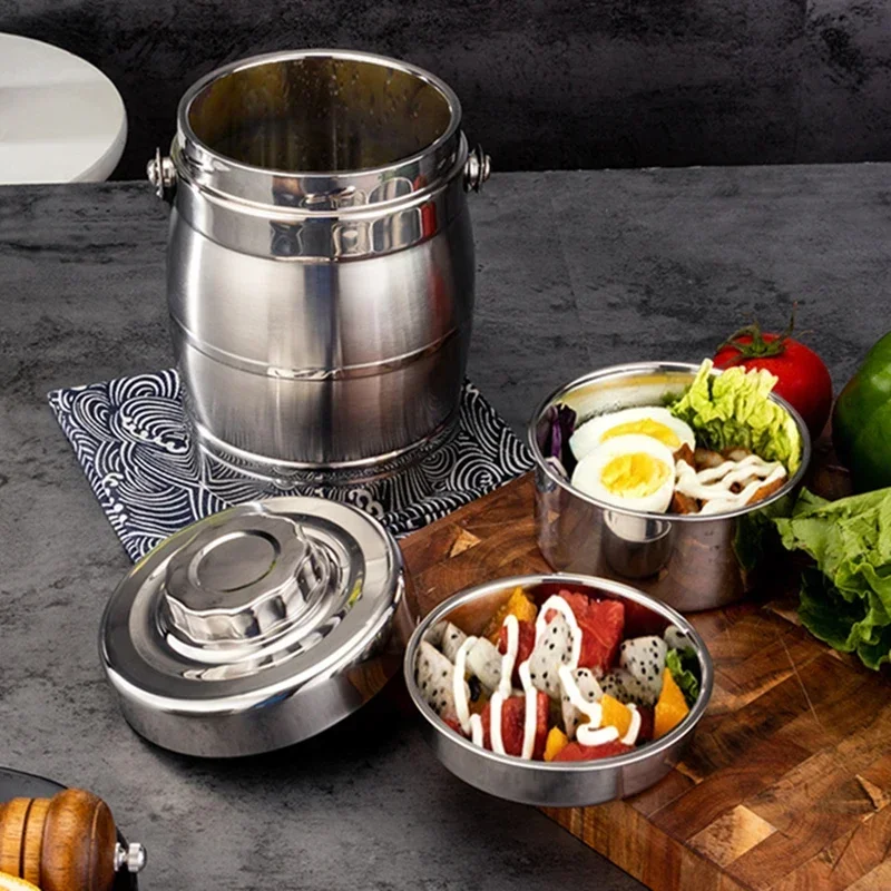 

3L Stainless Steel Insulated Pot Box Thermos For Food Flask Longterm Vacuum Lunch Bucket Large Capacity with Lid Bowl for Meal