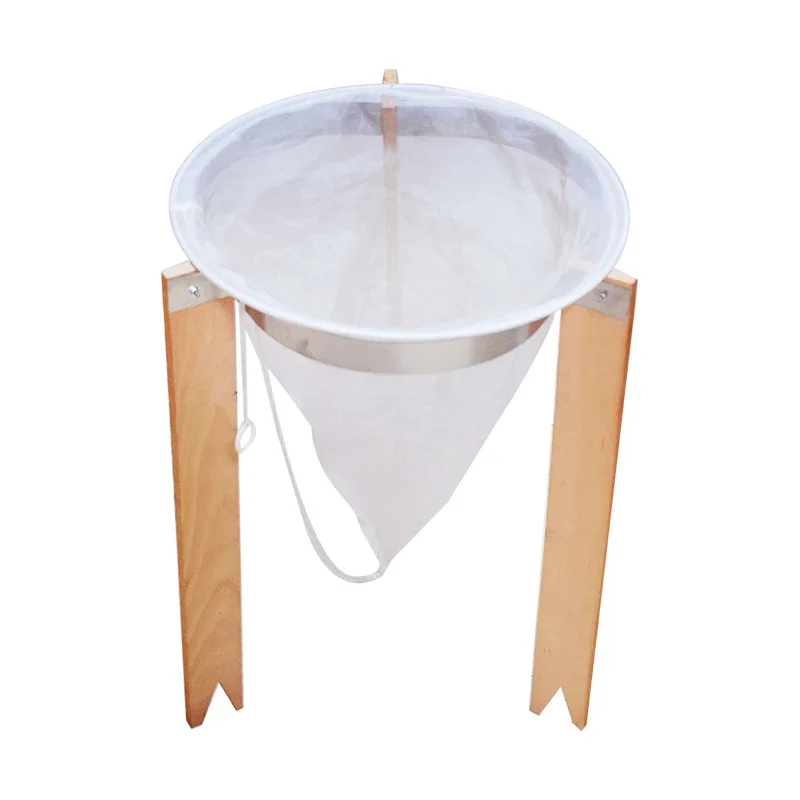 Wooden Honey Filtering Stand with Mesh Nylon Strainer Filter Beekeeping Honey Processing Bee Honey Extractor Beekeeper Supplies