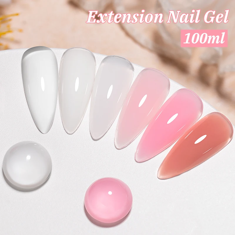 100 مللي سعة كبيرة تمديد جيل للأظافر الوردي شبه دائم الأشعة فوق البنفسجية/LED هلام الورنيش مناسبة DIY بها بنفسك تصميم مسمار الفن تمديد أداة