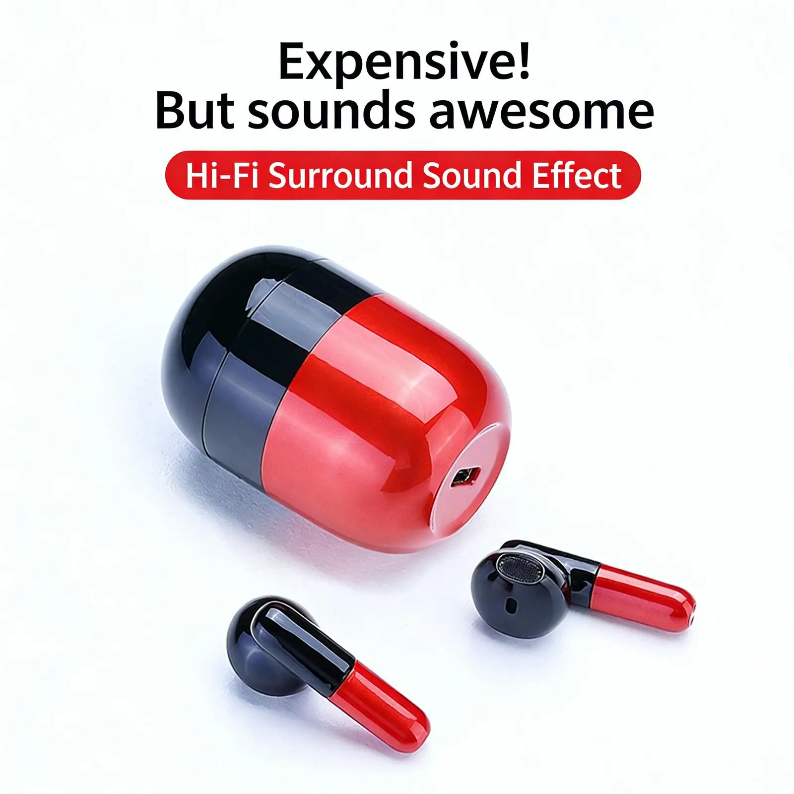 

Беспроводные Bluetooth-наушники TWS Capsule, портативные, с длительным временем автономной работы, низкой задержкой, стереозвуком Hi-Fi для ежедневного использования и прослушивания музыки