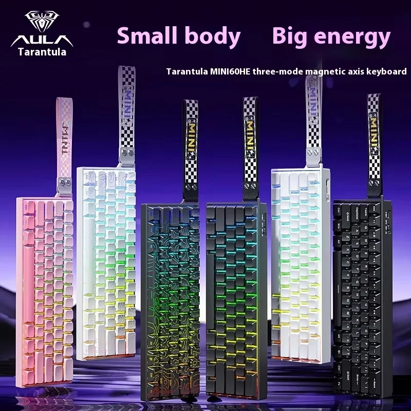 

AULA MINI60HE Механическая клавиатура Беспроводная трехрежимная высокопроизводительная магнитная ось с низкой задержкой для игр FPS Пользовательский ПК Киберспорт