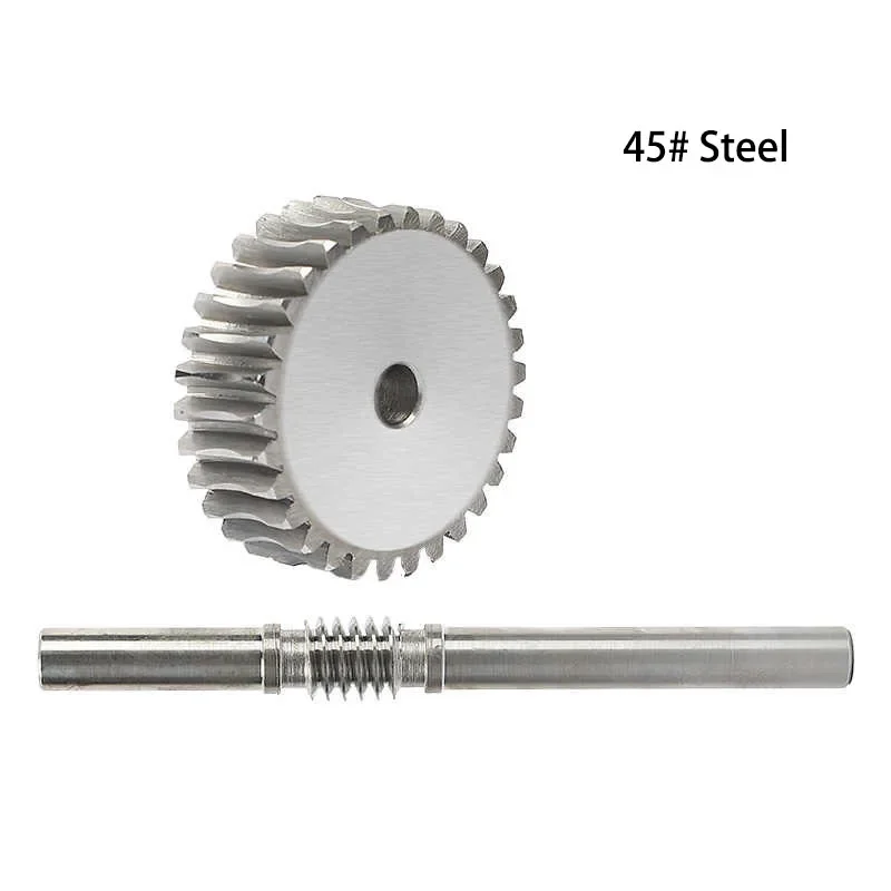 1Pcs 1.5M 20T-60T Worm Gear Wheel Worm Rod 45# Steel 1.5 Modulus 20 Teeth-60 Teeth Worm Gear Process Hole