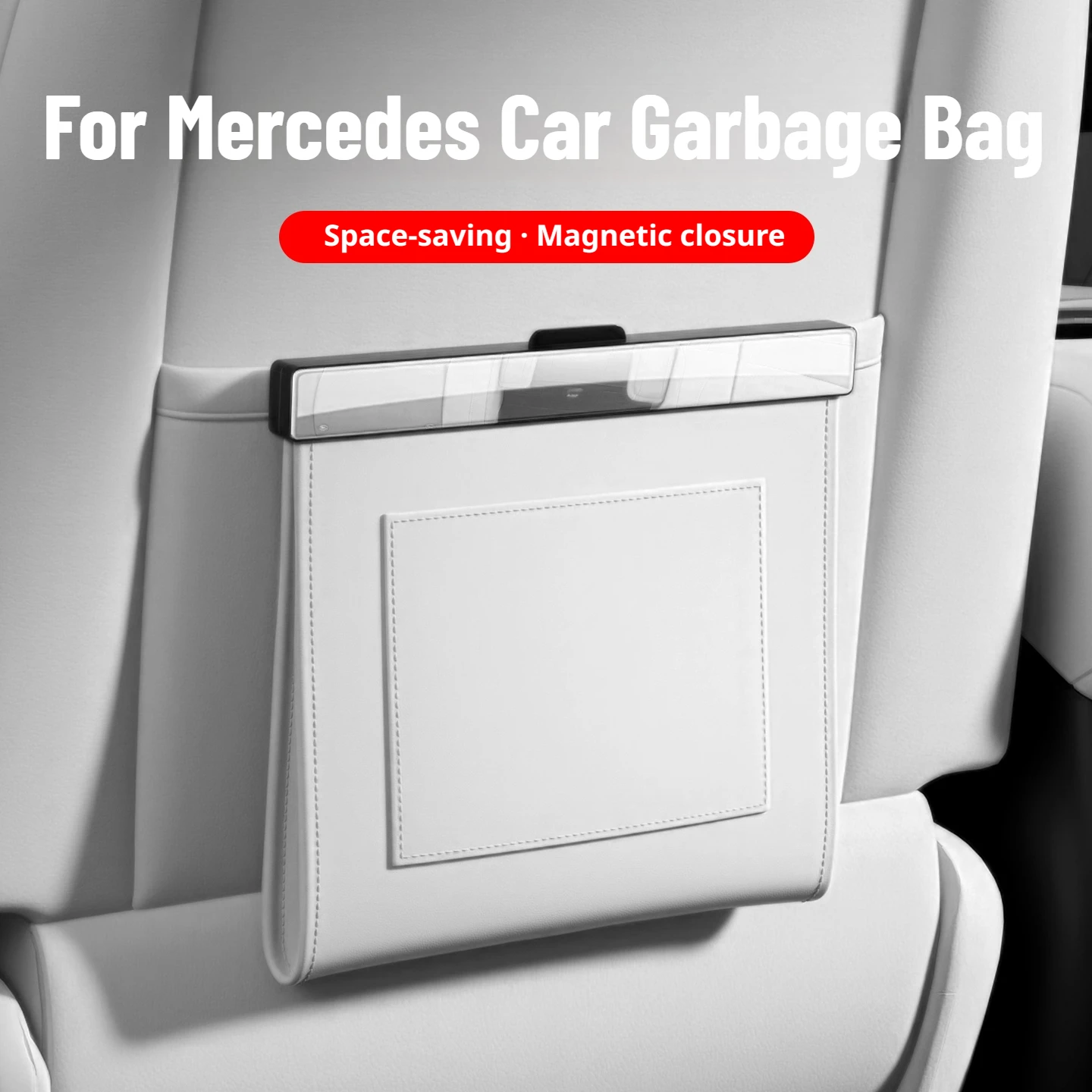 For Mercedes Hanging Car Trash Can Waterproof Space Saving Car Interior Organizer Magnetic Car Garbage Bag Interior Accessories view 2