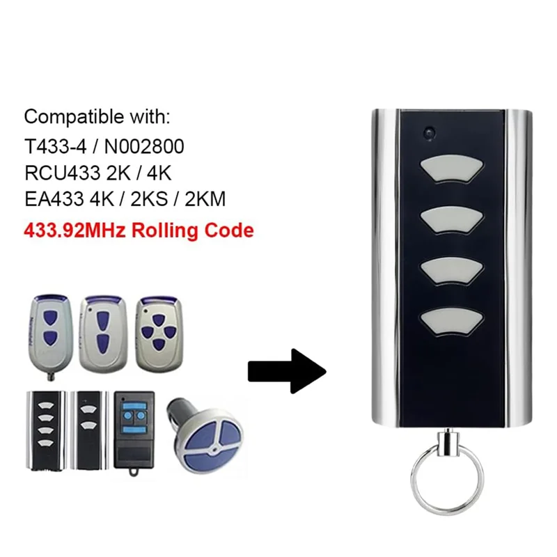 AT12 2 Pcs Garage Remote Control For Normstahl Entrematic RCU 433-2,For Crawford Standard Steel 433.92 Garage Door Key