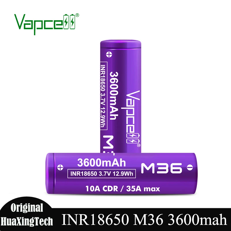 Original Vapcell 18650 M36 3600mah Battery 10A/35A High Capacity Rechargeable Batteries VS Molicel P30B Cell For Power Tools