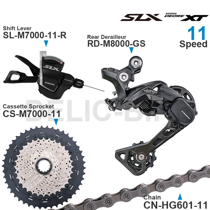 Shimano SLX DEORE XT M7000 11speed Groupset  with SL-M7000 Shifter and RD-M8000 Rear Derailleur Cassette Sprocket Chain Original