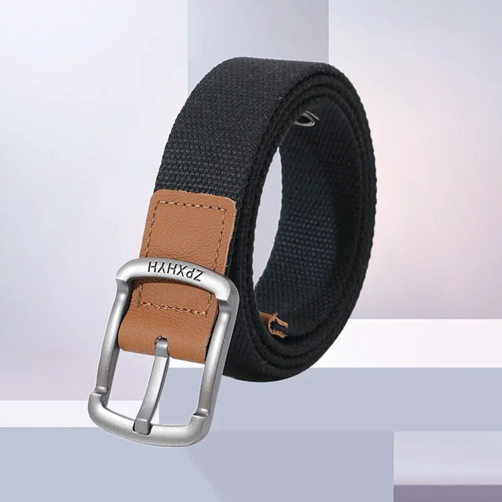 3,5 cm Neuer Stil Stiftschnalle Canvas-Gürtel Herren Damen Gewebter Gürtel Jungstudenten-Jeansgürtel für Herren Luxus-Designer-Markengürtel – Detail 8