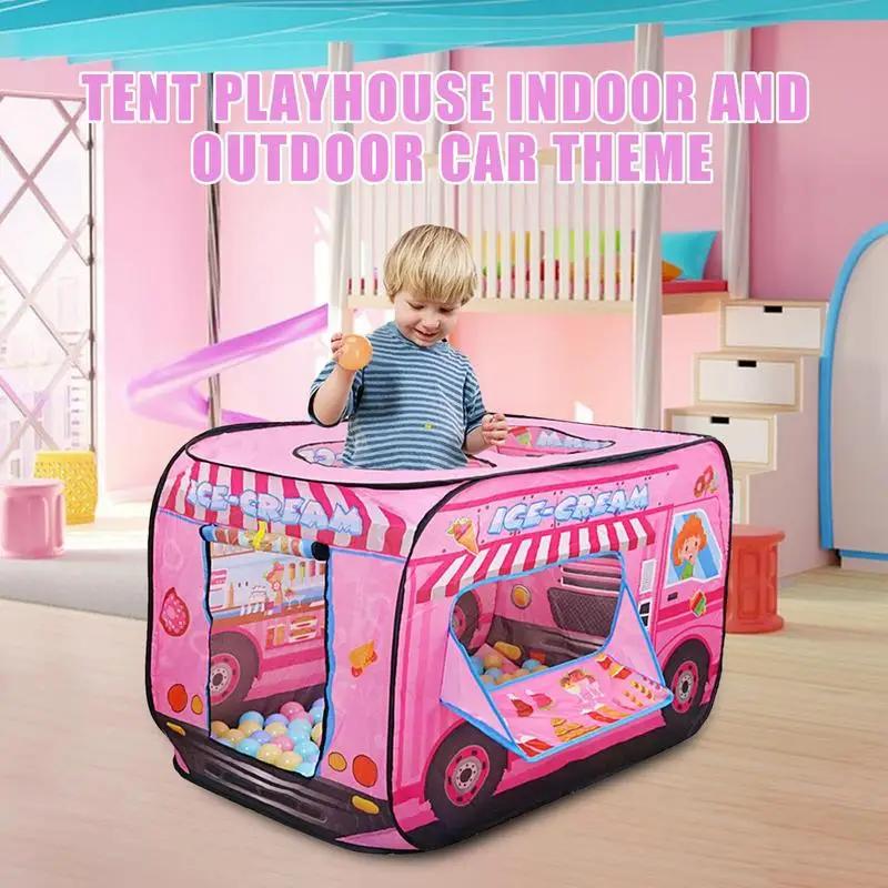 Barraca dobrável interior e exterior para crianças, barraca da criança, tema do carro da princesa bebê, brinquedos para meninos e meninas