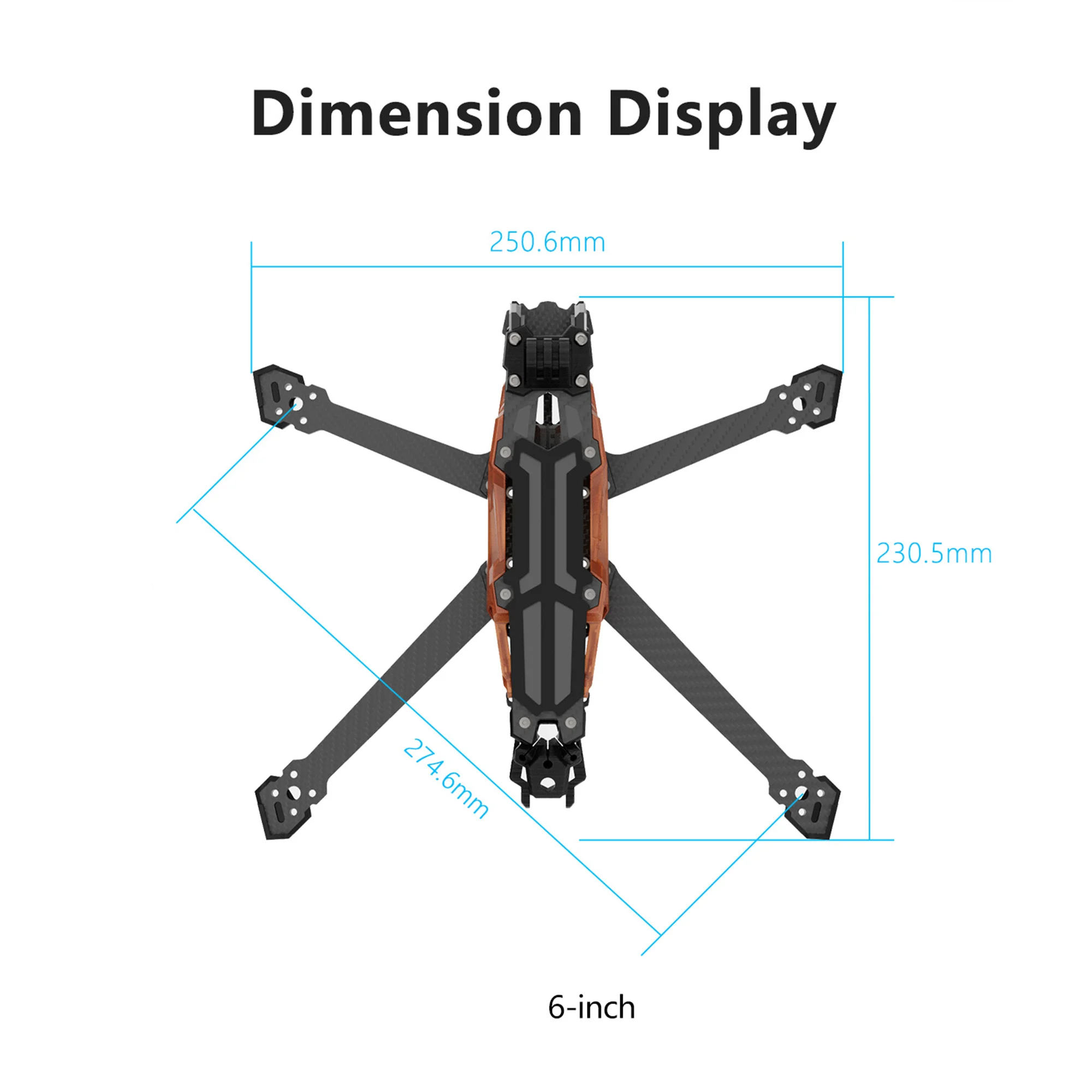 GEPRC GEP-Vapor-D5 D6 O4 Pro Carbon Fiber FPV Frame For 5/6 Inch Freestyle Quadcopter FPV RC Drone Replacement Accessories Part view 4