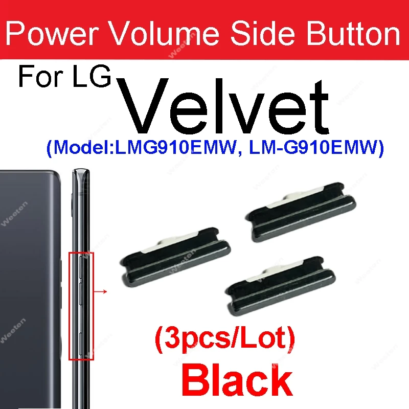 Power Volume Side Buttons For LG Velvet Velvet 5G LM-G900 LM-G910 Volume Power Small Side Keys Repair Parts image 2