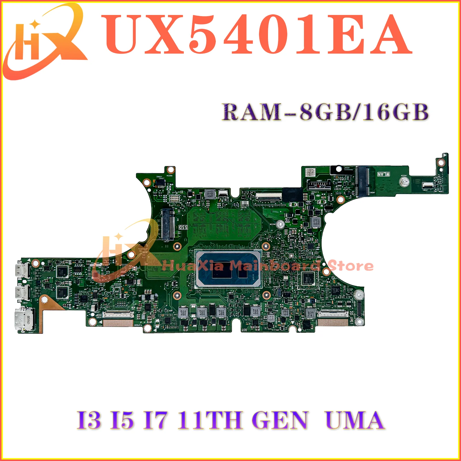 UX5401 Mainboard For ASUS UX5401EA BX5401EA RX5401EA UP5401EA Laptop Motherboard i3 i5 i7 11th Gen RAM-8GB/16GB