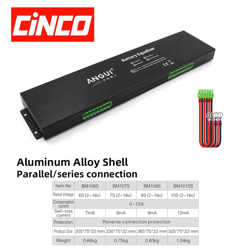

CINCO BM106S 7S 8S 9S 10S Эквалайзер аккумулятора Активный балансир Алюминиевый сплав Свинец Параллельная кислота Литий-ионный 72 В 84 В 96 В 108 В 120 В