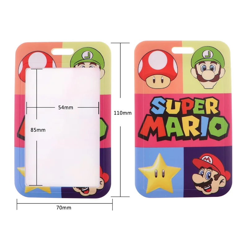 Super Marios Bros Card Holder Anime Neck Lanyard for Id Card Pass Cards Game Credit Cover Children Long Rope Card Case Gift Toys