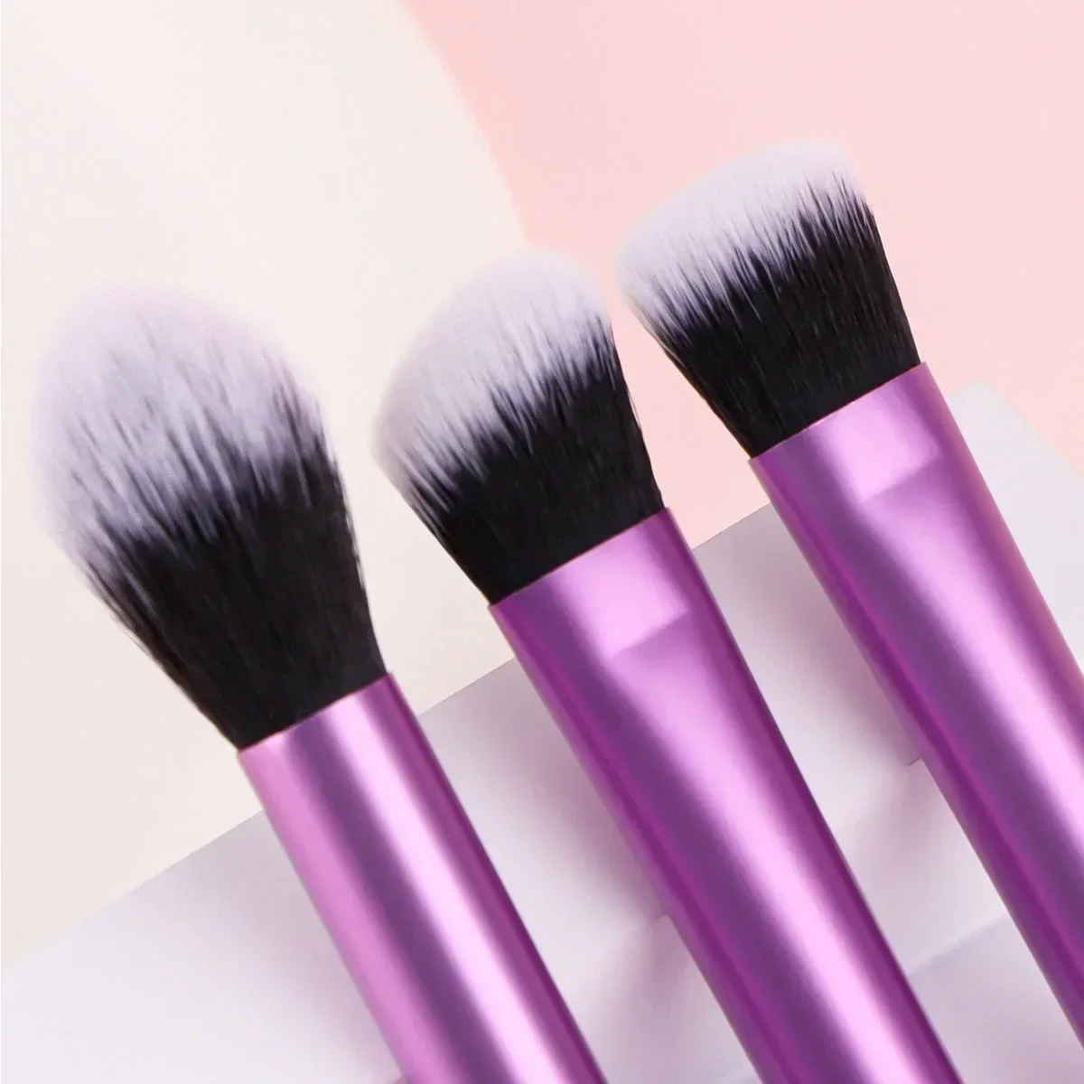 Três Cores Flawless Base Makeup Brush Set, Corretivo, Sombra, Pó, Blush, Halo Dye, Iniciante, Novo