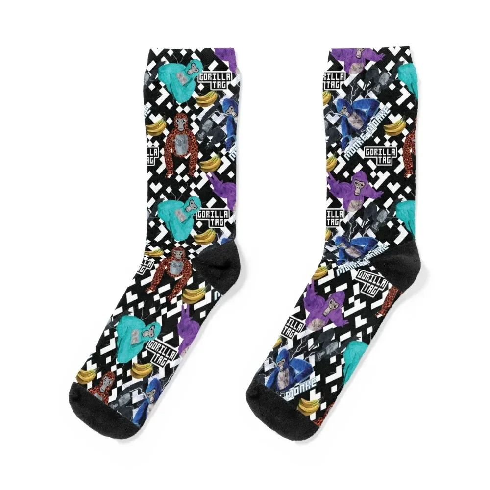 Gorilla Tag VR Gamer Merch Pixel Monke Socks Non-slip cycling luxury christmass gift Socks Female Men's