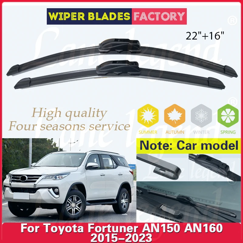 Car Front Wiper Blade For Toyota Fortuner AN150 AN160 2015 - 2023 Windscreen Windshield Wipers Windows 22