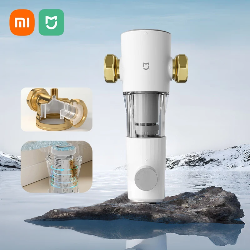 XIAOMI MIJIA Pre-Filter Whole House Water Filter System 6T/h High Flow Rate Freeze Proof Double Filtration Backwashing