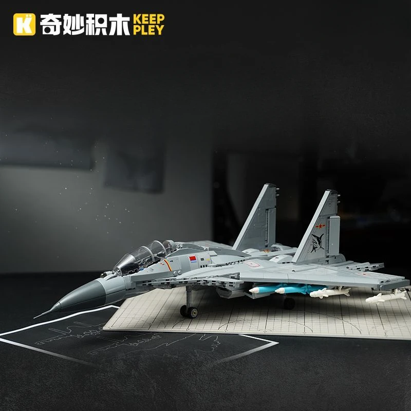 

Keeppley J-15 Fighter Blocks Small Particles of Children's Assembled Models Assembled Military Model Ornaments Holiday Gift