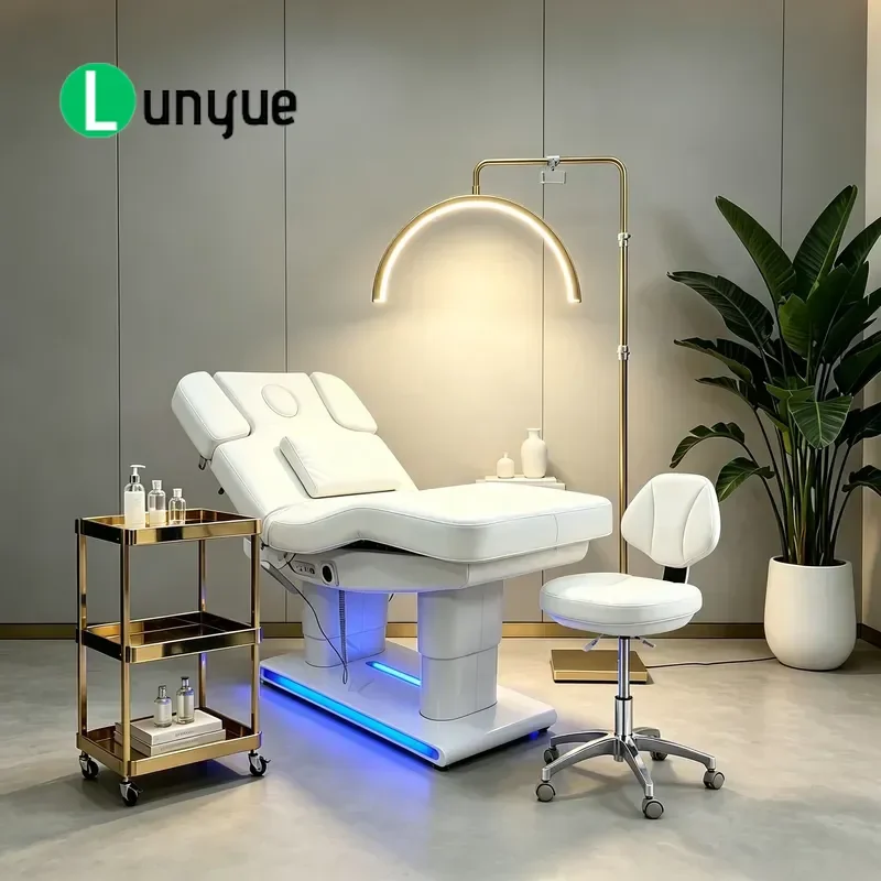 Electric Smart Massage Bed Adjustable Spa Facial Beauty Bed with Vibration Function for Home Clinic Use Comfortable