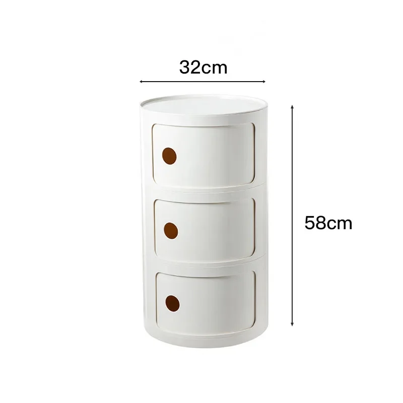 

Cream Wind Simple Night Table Storage Kawaii Space Saving Originality Bedside Table Trendy Plastic Criado Mudo Home Furniture