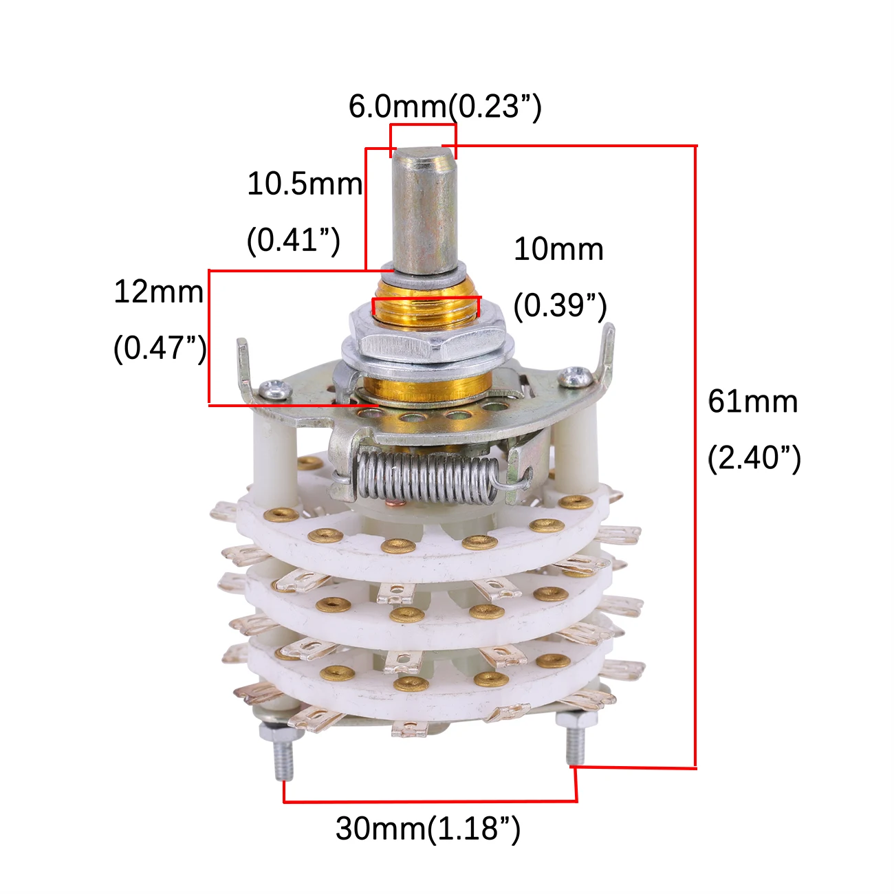 1PC Ceramic KCZ Rotary Switch Band Channel Selector KCZ 11W 1D 11W 2D 11W 3D 11W 4D 1P11T/2P11T/3P11T/4P11T KCZ Switch
