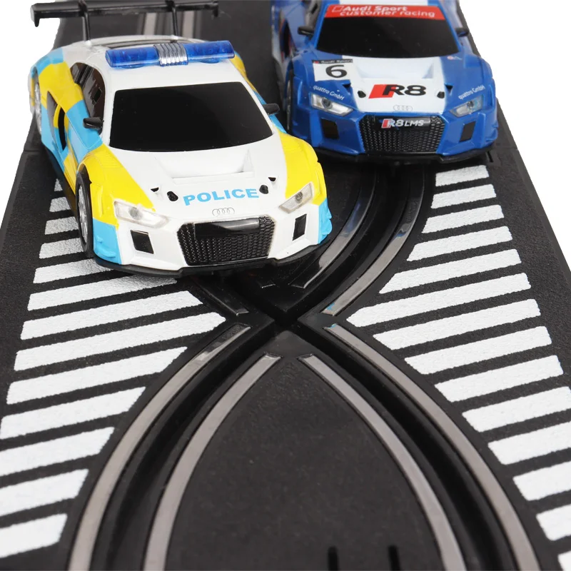 Analog Slot Car Racing R8 Police 1 43 Set Electric Coche Gift Kids For Scalextric Compact Go Ninco Scx Cars Toy