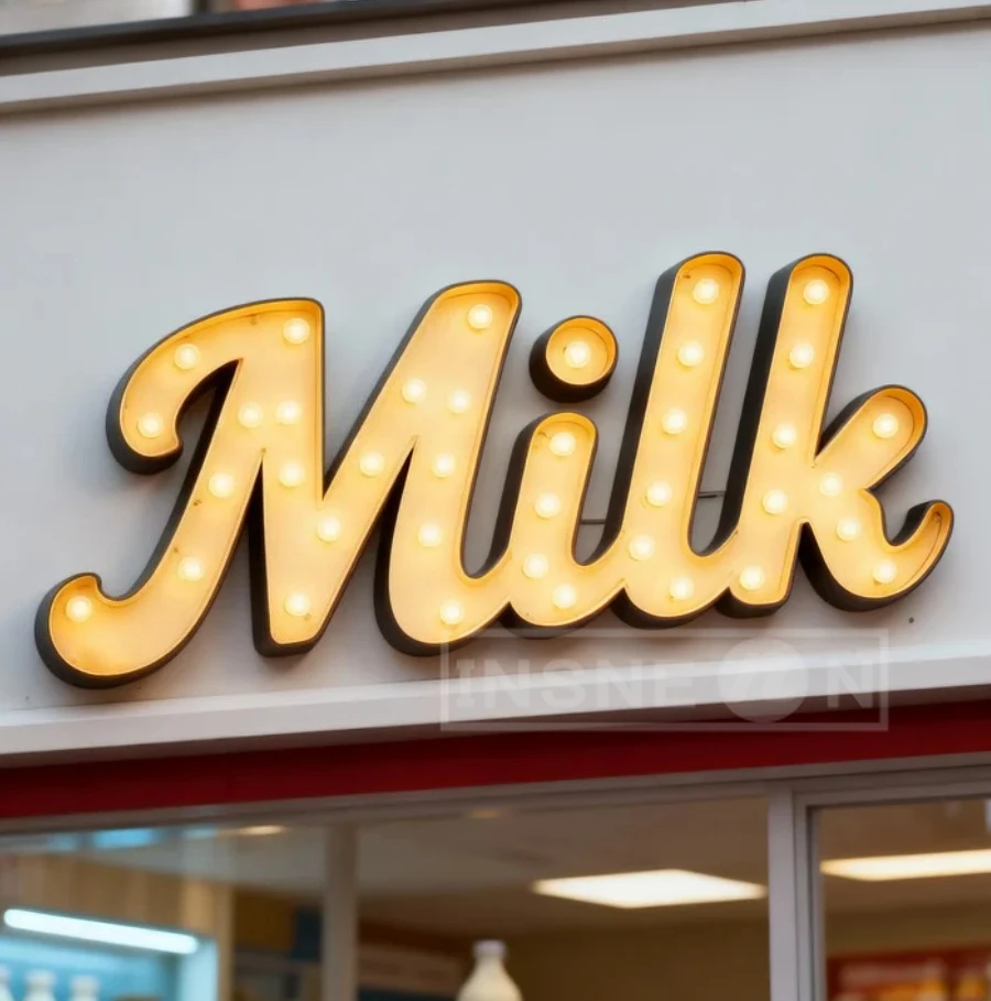 ป้ายไฟอักษรโลหะวินเทจแบบกำหนดเอง, ป้ายไฟธุรกิจแบบกำหนดเอง เหมาะสำหรับตกแต่งร้านค้า ป้ายไฟติดผนังแบบกำหนดเอง