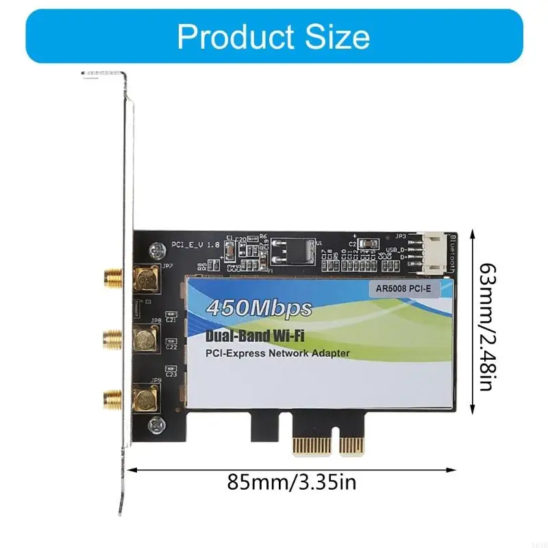 N84B PCI-E 2.4G+5G 듀얼 밴드 WiFi 300/450m PCI-EXPRESS WLAN 카드 용 INTEL6300 AR5008