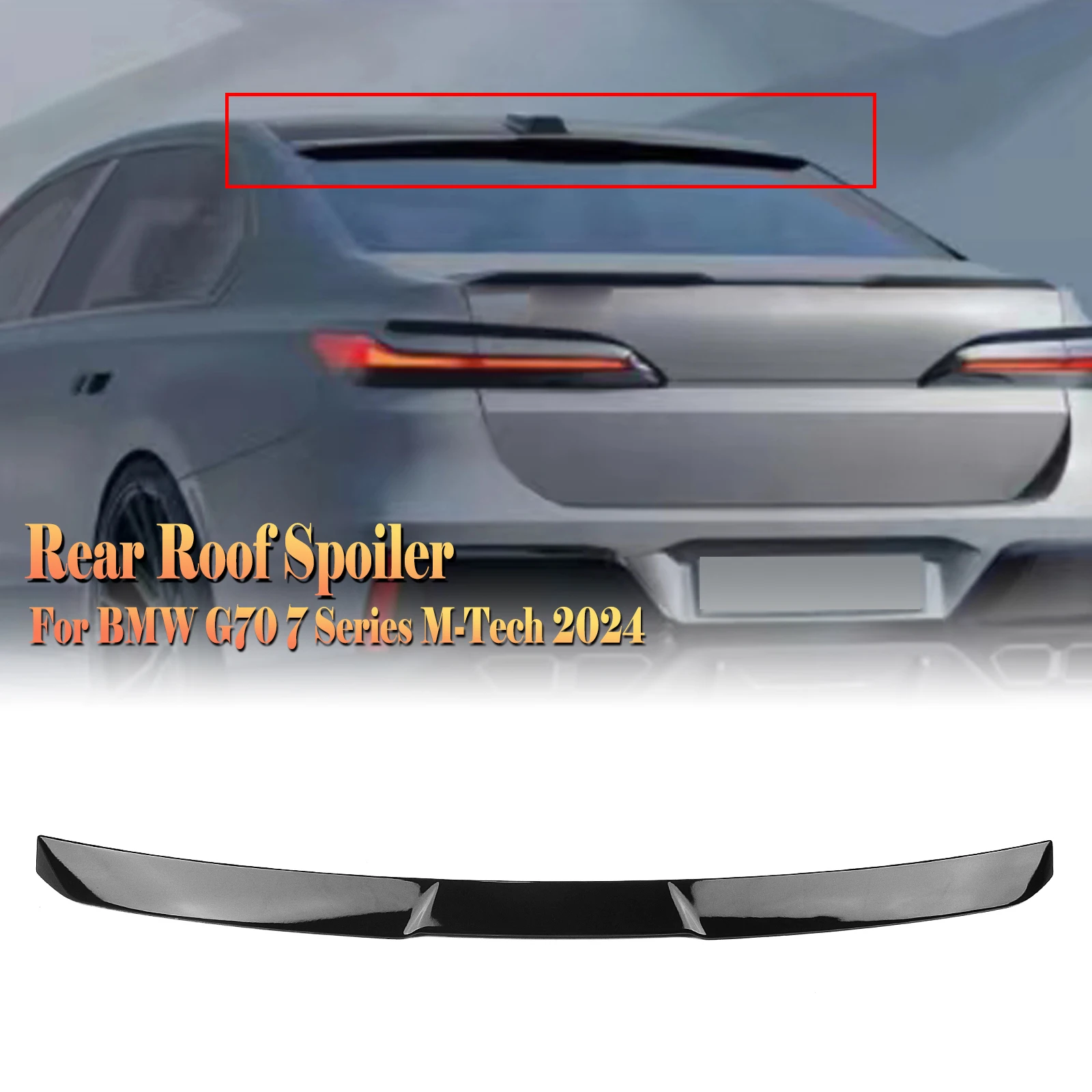 

Rear Roof Spoiler Lip Wing For BMW 7 Series G70 M Tech 2024 Glossy Black Tailgate Trunk Lid Window Upper Splitter