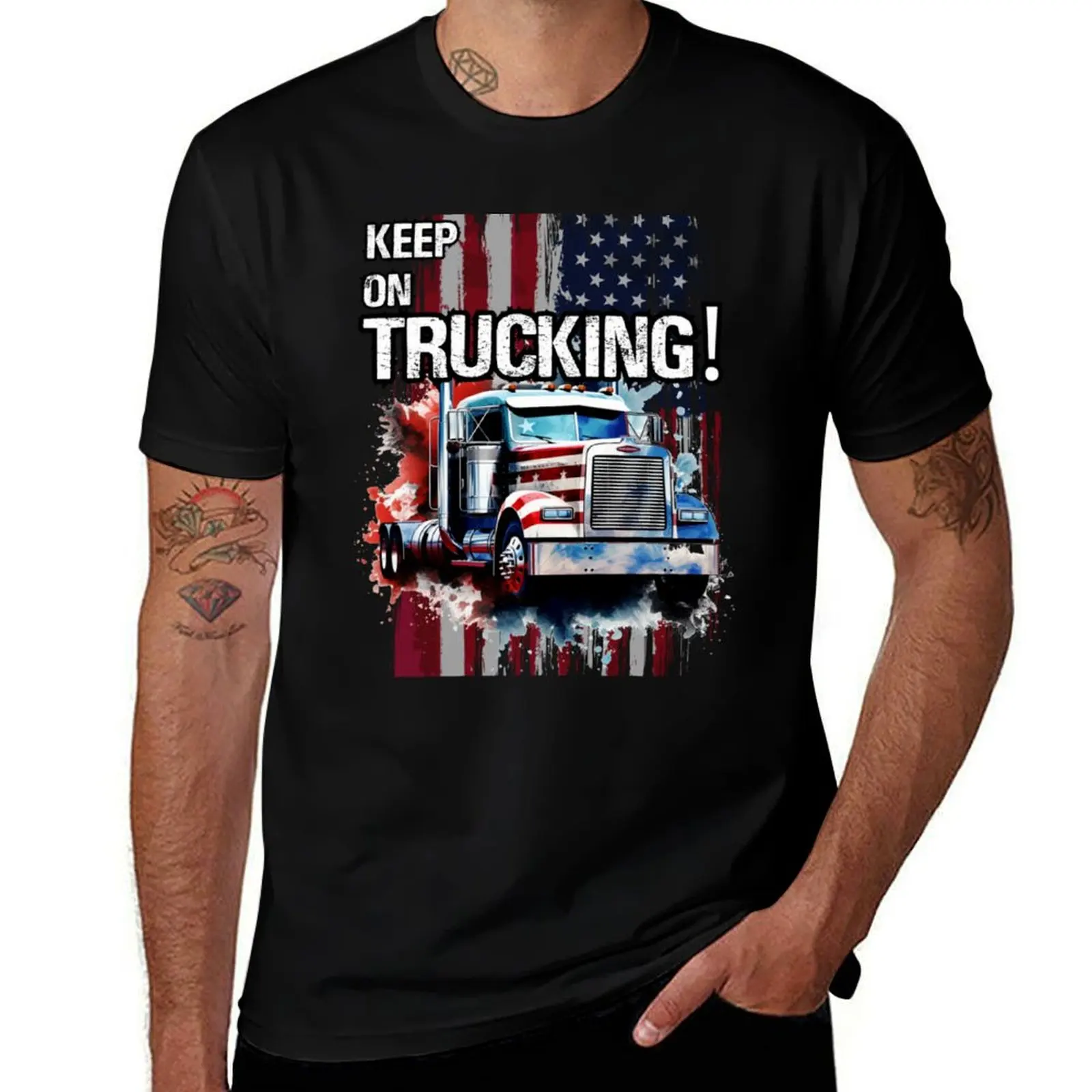 

Trucking , truckin' on on 1 keep Keep T-Shirt Essential Solid Color T-Shirt