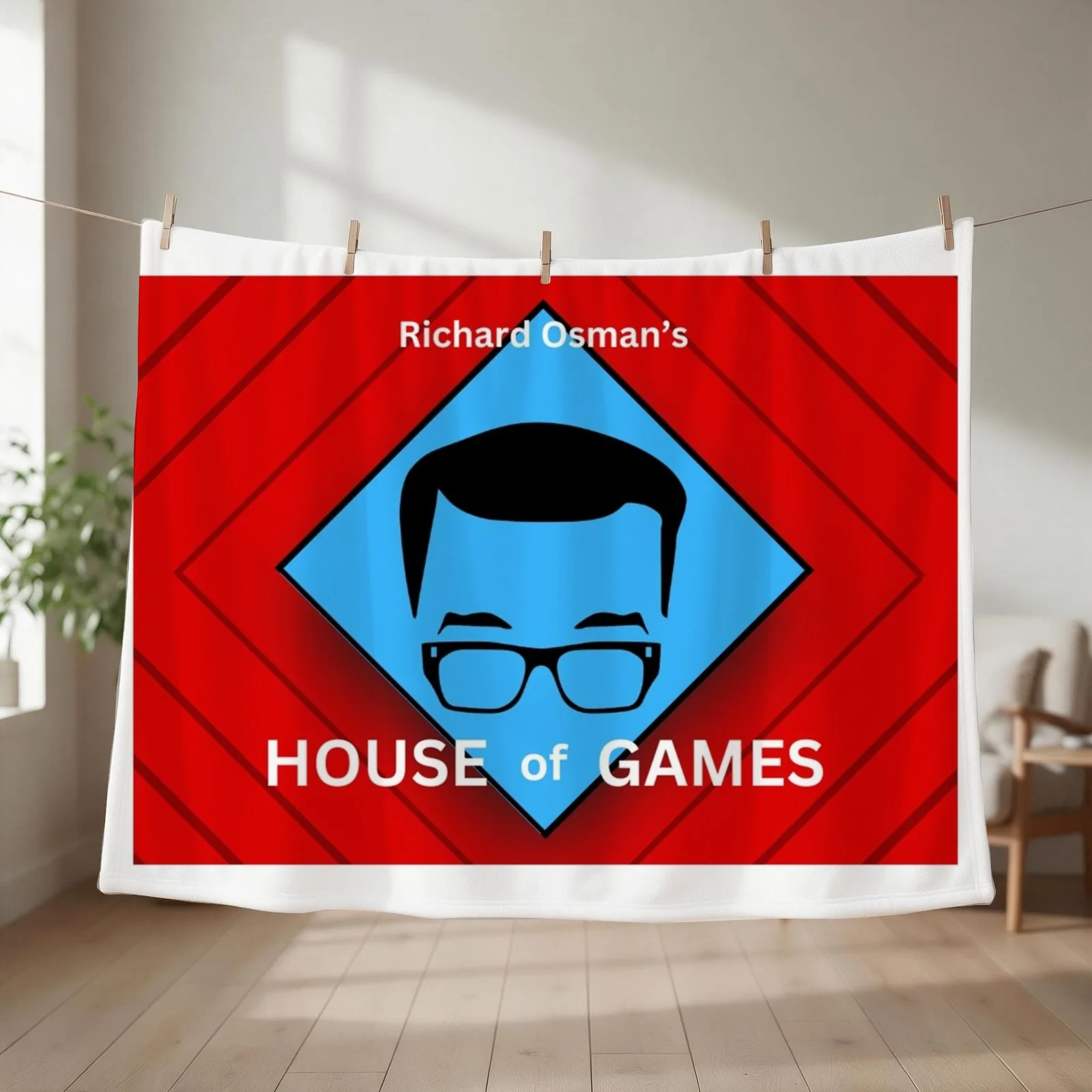 Richard Osman's House of Games Throw Blanket couch cozy soft plush fuzzy picnic outdoor blanket