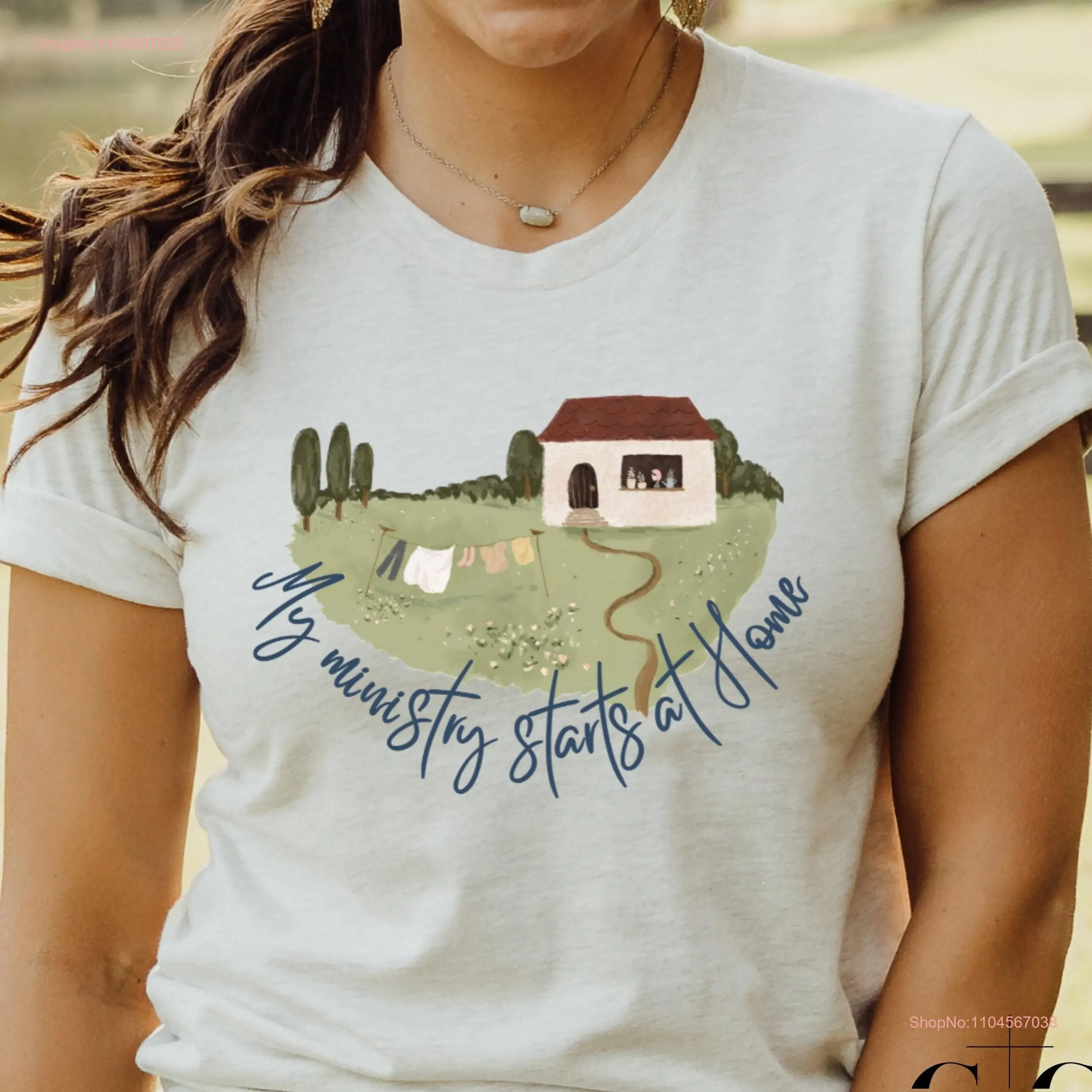 تي شيرت وزارة الأم، صانع منزلي مسيحي، ماما مُعاد إصلاحه للأم، أبدأي في المنزل بأكمام طويلة أو قصيرة #1