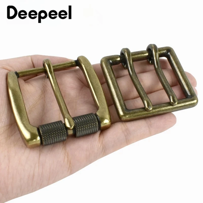 

5Pcs 40mm Solid Brass Belt Buckles Retro Bronze Waistband Head Replace Clasp Men's Roller Pin Buckle Leather Crafts Supplies