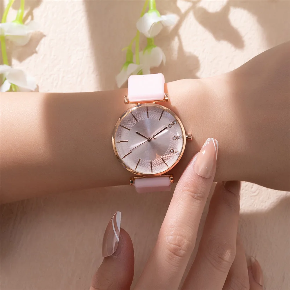 Moda Simple Con Diamantes Señoras Relojes De Cuarzo Caliente 2023 Marcas Deportivas Mujeres Correa De Silicona Reloj De Vestir Regalos Relojes De