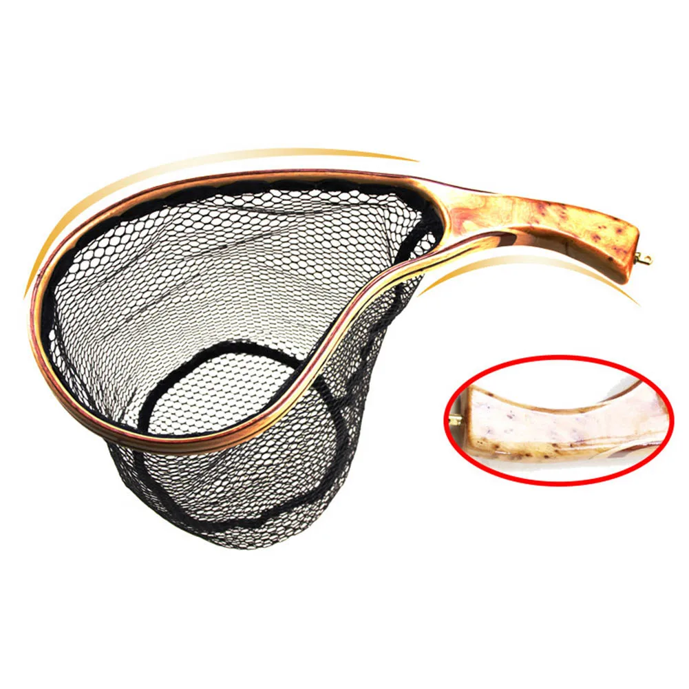 

1 Pc Fly Fishing Net Landing Catch Release Net Wooden Frame Stream Fishing Net 35*17*25cm Outdoor Fishing Equipment