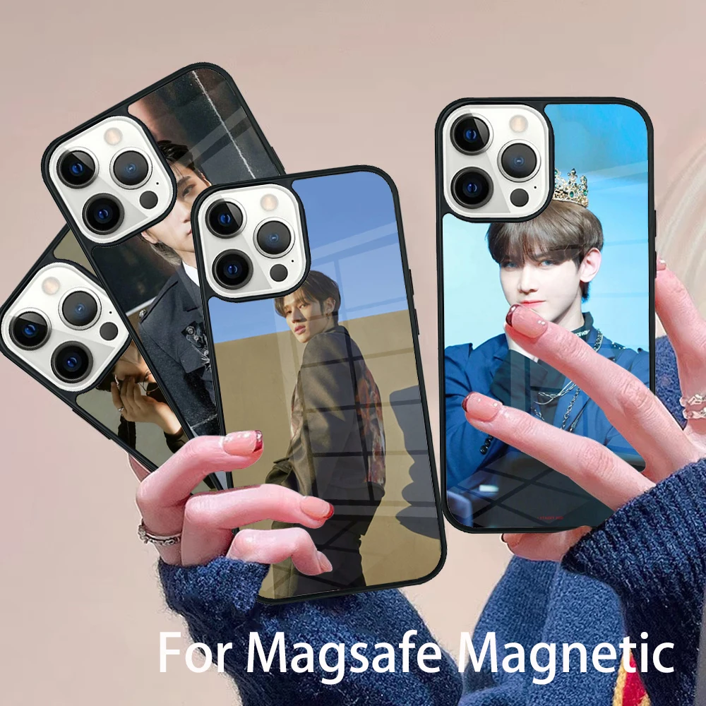 

Ateez San Yeosang Mingi Phone Case Magesafe Magnetic Wireless Charge Cover For IPhone 16 11 12 13 14 15 Pro Max Plus Mini
