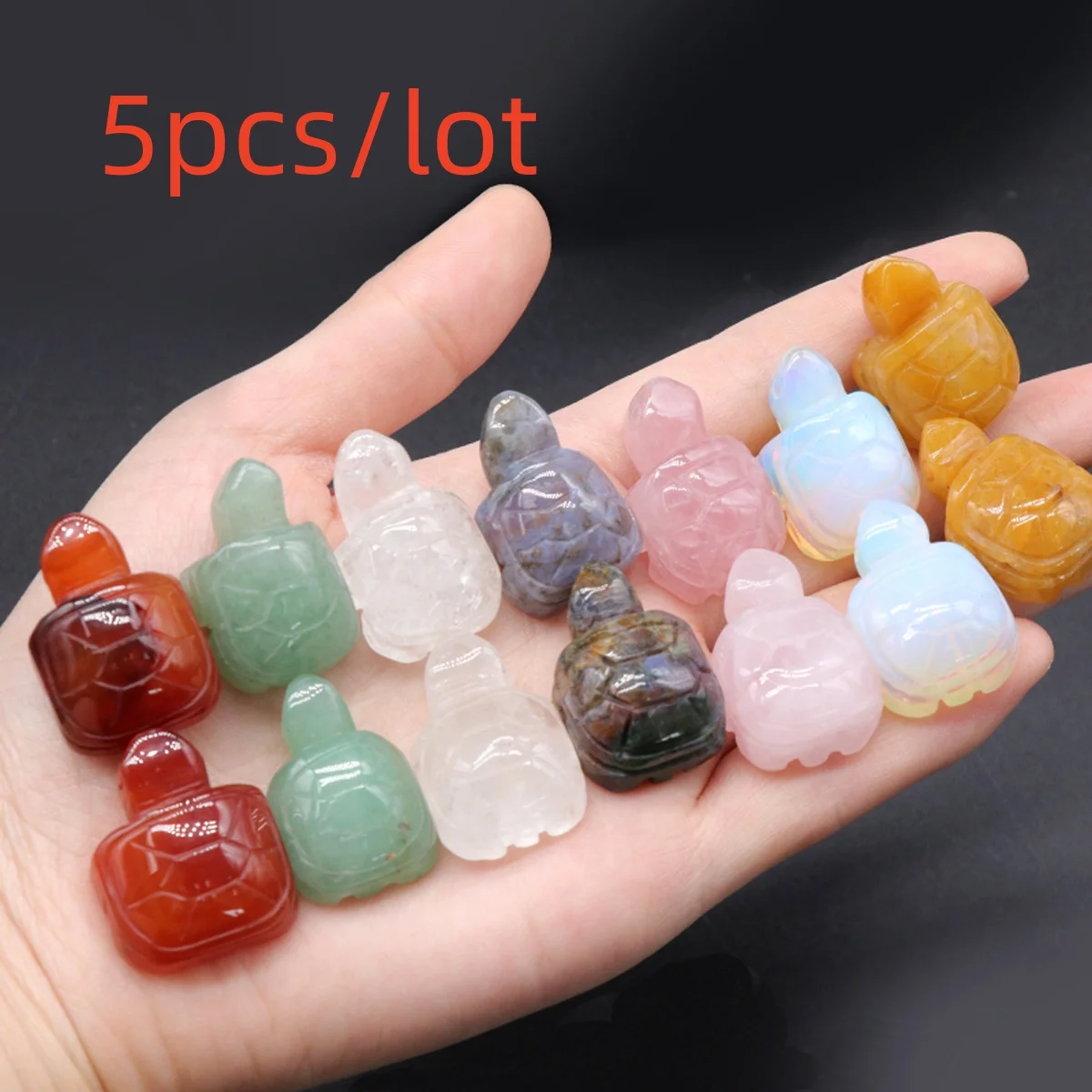 

Random 5pcs Mini Turtle Tortoise Natural Stones Healing Crystals Carved Animal Figurine Crafts DIY Jewelry Home Decor Ornaments