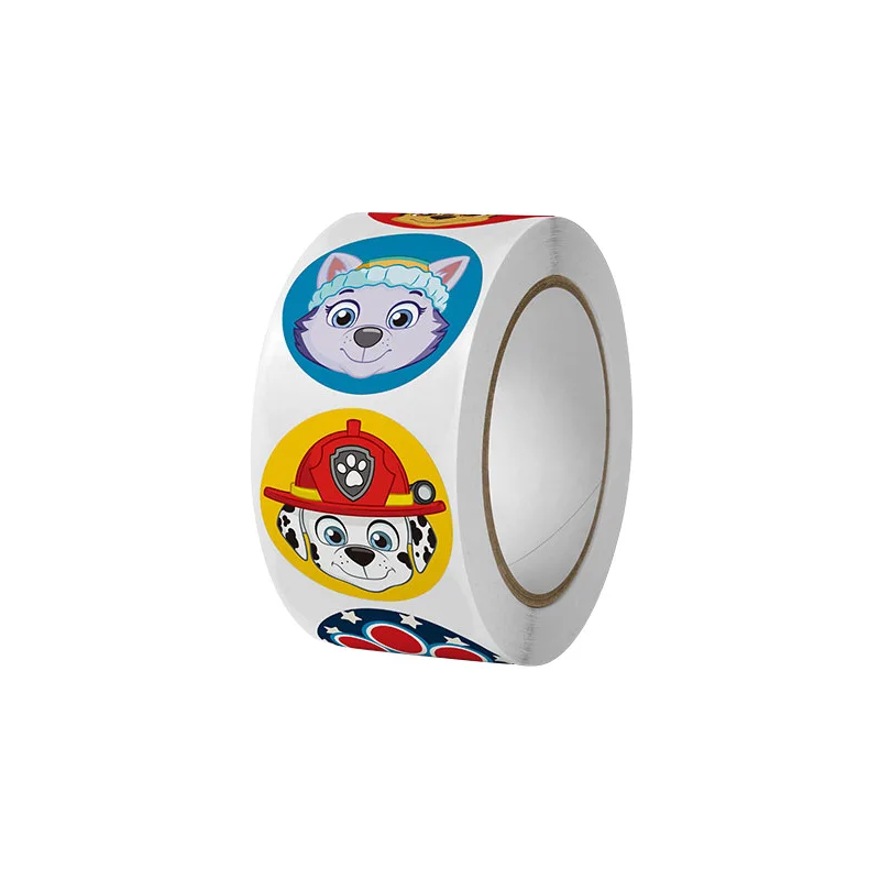 Kawaii Paw Patrol Stickers Cartoon Marshall Stickers adesivi per tazze per bambini impermeabili autoadesivi regalo decorativo per etichette rotonde